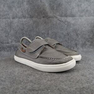 The Childrens Place Shoes Boys 6 Casual Chambray Boat Sneaker Grey Easy On Strap